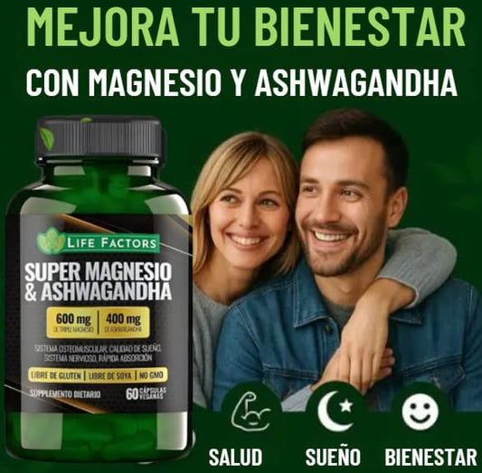 SUPER MAGGNESIO Y ASHWAGANDHA ®️ “Recupera vitalidad y descanso profundo, optimizando tu energía celular.”